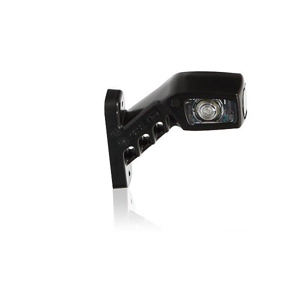 Rubber Arm Short Left White / Red / Orange LED Clear Lens