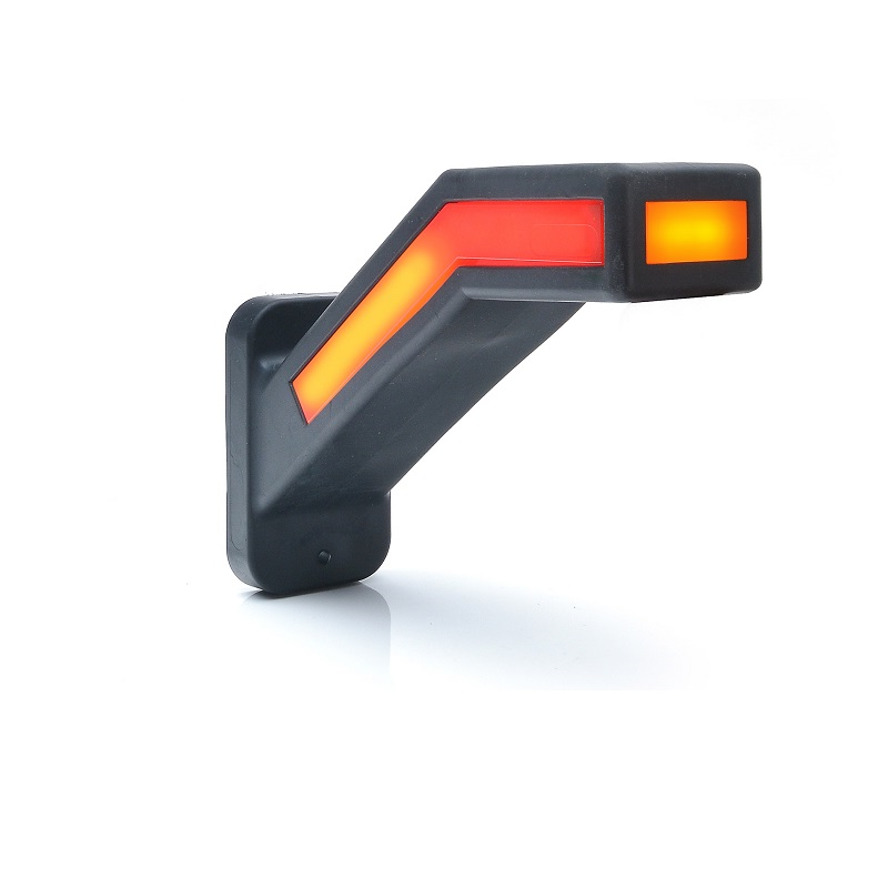 Rubber Arm Long Right White / Red / Orange with Indicators