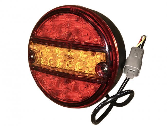 Rubber Arm Angled Left White / Red LED
