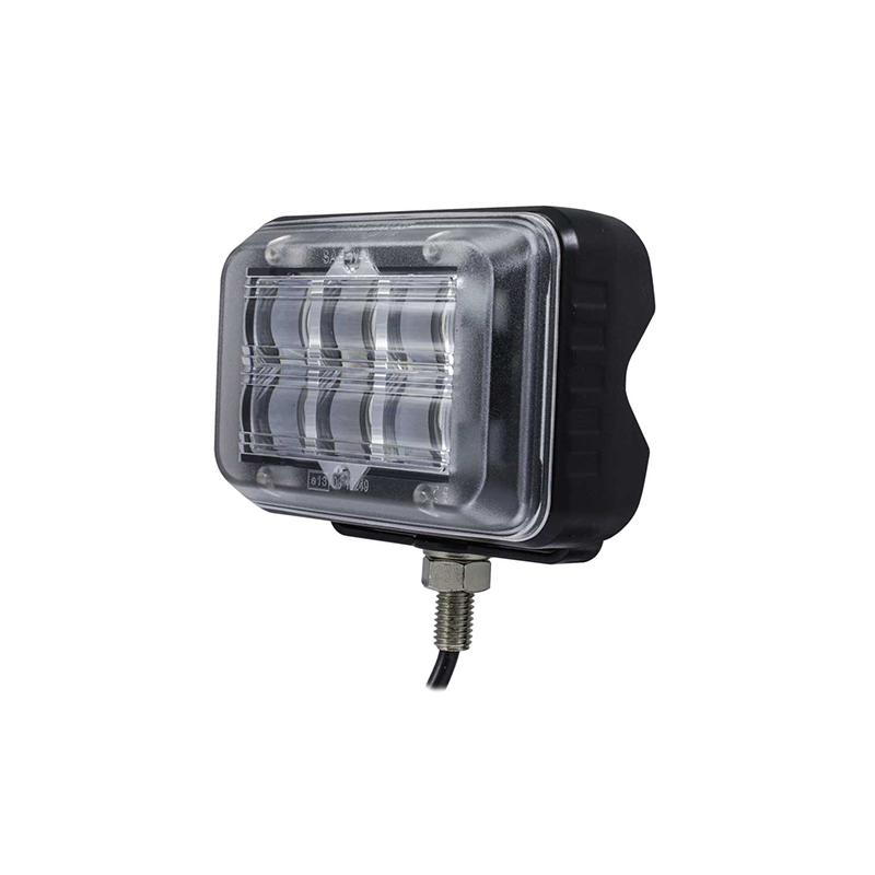 Rectangular Flashing light Clear Glass / Orange Flash