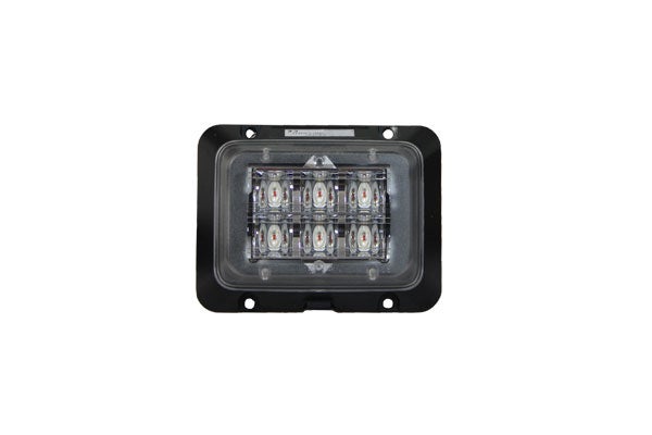 Flashing Light Rectangular 6pcs Orange LED Clear Lens