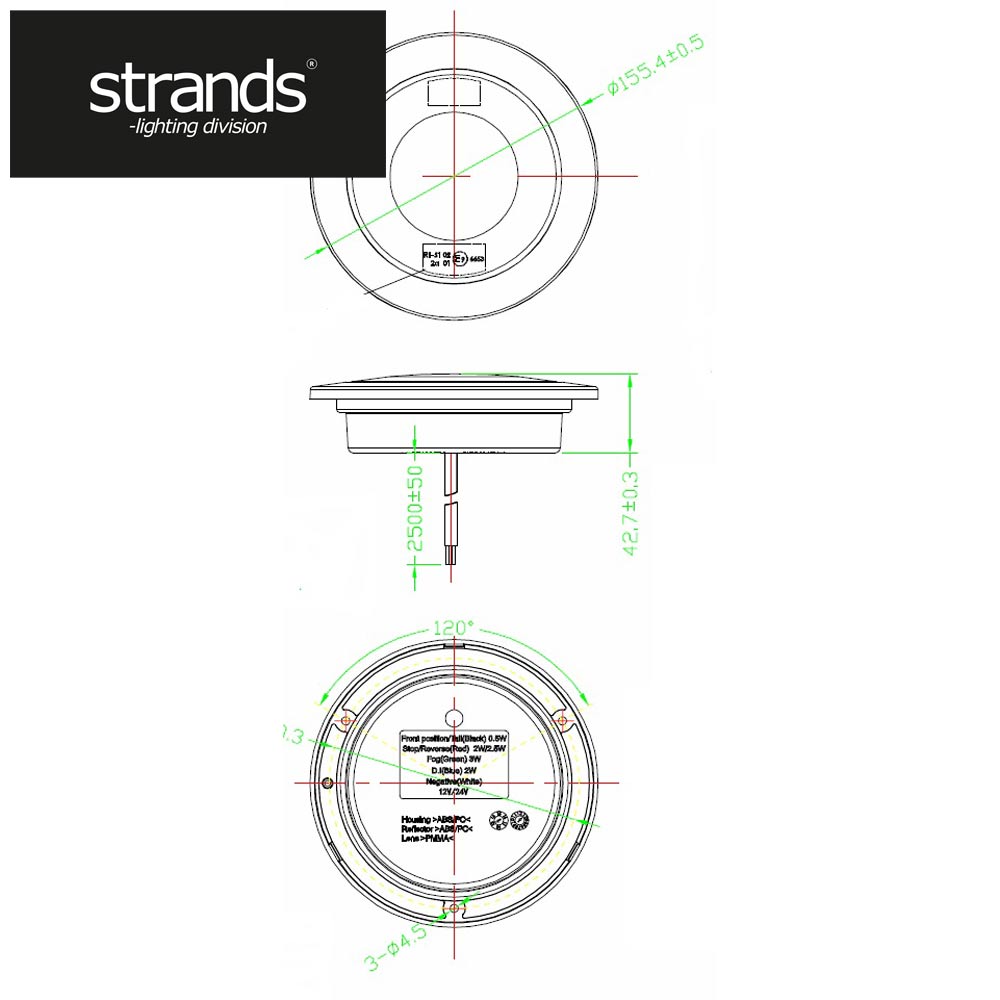 Mini Led Rear Brake Indicators Rear/Brakes/Indicators 24 LED 10-30V
