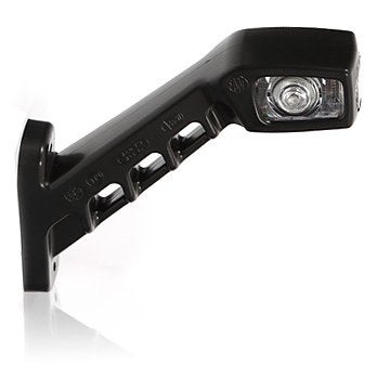 Rubber Arm Long Left White / Red / Orange LED Clear Lens